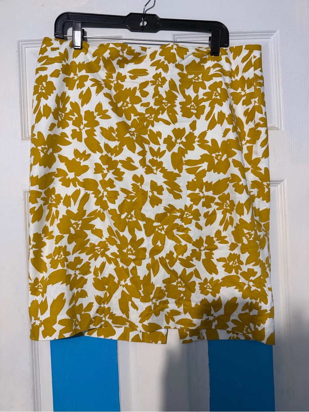 LOFT White and Mustard Floral Top